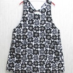【再販】バッグクロス　エプロン　黒いお花