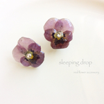 purple viola  earring