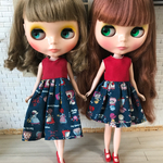 【送料無料】リカちゃん/ブライス  双子コーデ ワンピースセット