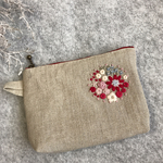 16×12リネン刺繍ポーチ