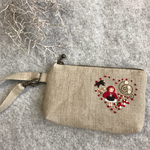 14×9リネン刺繍ポーチ