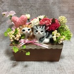 A様専用カート 茶トラ猫ちゃん＆アメショ猫ちゃんの母の日アレンジ L