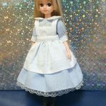 ドール用　ワンピースセット　水色ストライプ　リカちゃん　ブライス