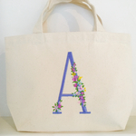 ＊青紫＊名前入りイニシャル刺繍バッグＳサイズ
