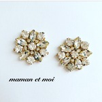 大ぶり♡ビジューピアス(イヤリング)≪gold≫