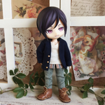 オビツ11サイズお洋服＊カーディガン×重ね着風タンクトップ×デニム