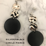 シルバー・ブラックウッドピアス