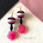 [送料無料]BLACK✖️PINKボーダー個性派ピアス