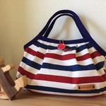【再再販】ミニグラニーバッグ＊レッド×ネイビーボーダー