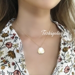 Stardust circle plate necklace