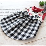 犬服 S  cherry レッド バルーンワンピース