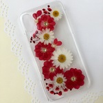 再販×2 押し花 iPhoneXケース＊ミニ薔薇とノースポール