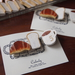 ＊再販＊陶土：モーニングセットブローチno.5　クロワッサンバージョン