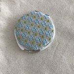 ＊再販＊ こぎん刺しのコンパクトミラー〈はなもよう〉