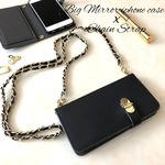 お得なセットアイテム 手帳型iphoneケース&チェーンストラップ  iphone8 iphone8plus iphoneX iphone7 大人可愛い贈り物 結婚式やパーティーにも ギフト ミラー