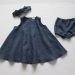 リネンのワンピース３点セット＜100～105＞