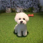 フェルト犬　ビションフリーゼ　<MW097>