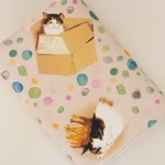 SALE!!【単行本】ゴムバンド栞付ブックカバー★王冠ねこ 水玉★ピンク