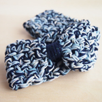 りぼん風コットンヘアバンド＊ブルーミックス