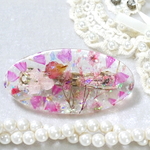 pink＊ドライフラワー❀オーバル バレッタ