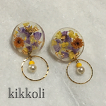 【一点もの】お花畑ピアス