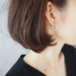 【再再再再…販】14kgf テクスチャーフラットフープピアス