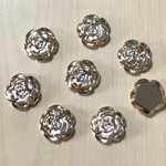 GOLD ROSE FLOWER CABOCHONS PARTS