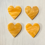 YELLOW MARBLE HEART PLATE CABOCHONS PARTS
