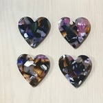 MIXCOLOR MARBLE HEART PLATE CABOCHONS PARTS