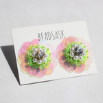 【特集掲載】クリアスパンコールフラワーピアス  "ネオンイエロー"