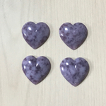 VINTAGE PURPLE MARBLE HEART CABOCHONS PARTS