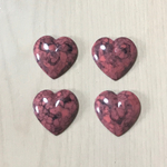 VINTAGE DUSTY PINK HEART MARBLE CABOCHONS PARTS