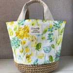かごトートバッグ♡花柄・イエロー