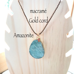 Amazonite macramé necklace