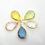   ステンドパーツ 【13＊18mm ドロップ5色各1セット】 シャネルストーンE081