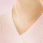 シンプルな一粒ドロップ ガラスチャームネックレス