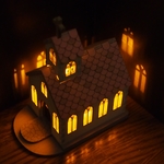 LEDキャンドル　チャーチ　テラコッタ風屋根