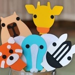 【動物ペープサート5つセット（ゾウ・キリン・シマウマ・カピパラ・レッサーパンダ）】｜工作｜3歳,4歳,5歳｜知育玩具｜おもちゃ｜幼児教室レクルン