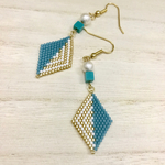 コットンパールとターコイズ　ピアス/イヤリング