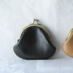 【SALE】レザーのぺたんこコインケース　黒