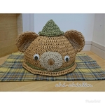 tamagotoufu様専用　麦わら風くまちゃん帽子(動物帽子)