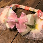 犬・猫30～33　cocoちゃんリボンチョーカーNEO　花・白・夏祭り・浴衣