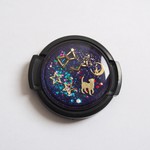【値下げ】【37mm】猫と宇宙の一眼レフレンズキャップ《星座カラフル》