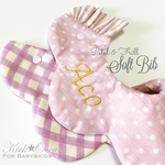 ふわもこ₊✼୭*花びらBib☆Pink purple〈リバーシブル〉名入れも可♡+¥300