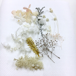 ハーバリウムの花材セット 白とちょっと金