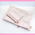【訳あり】LIBERTY　Felicite　フェリシテ　J17D　クリアポケットポーチ　A5サイズ　＆　wファスナー・クリアポケット付きminiポーチ　セット