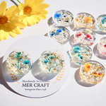 かすみ草のまんまるクリアピアス/イヤリング