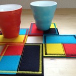 【送料無料‼︎】洗えるフェルトdeコースター ＃011 《4枚set》