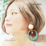 No.A362  ▸︎▹︎ブルーのリング  ピアス / イヤリング