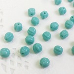 【チェコグラスビーズ】メロンラウンド5mm ターコイズ 30個